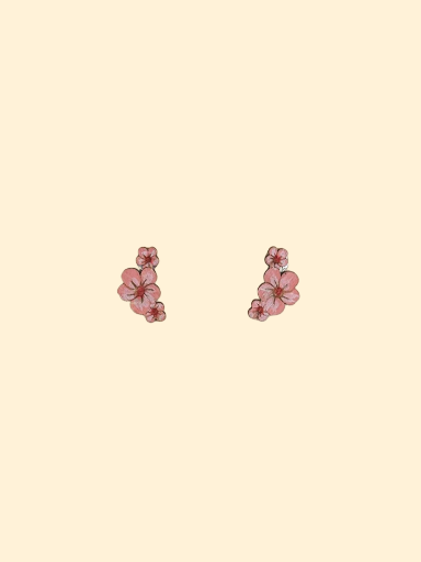 Cherry Blossom Wooden Stud Earrings