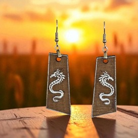Silver Dragon Dangle Earrings