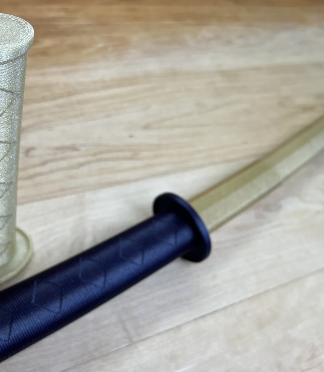 Curved Collapsing Katana 3D Printed