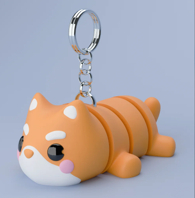 Flexi Shiba Inu Keychain