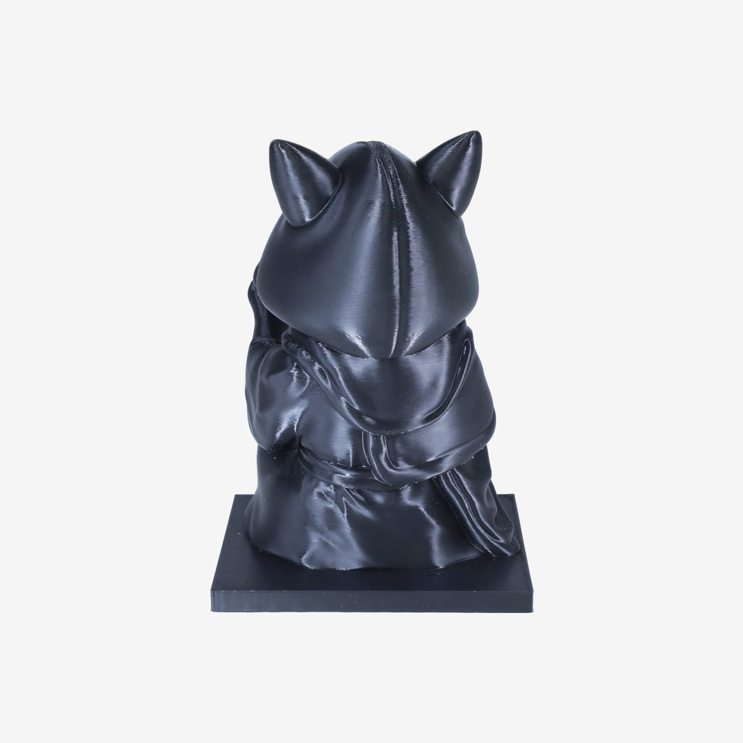 Black Cat Wizard Sculpture 3D Printed