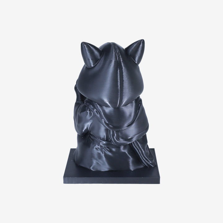 Black Cat Wizard Sculpture 3D Printed