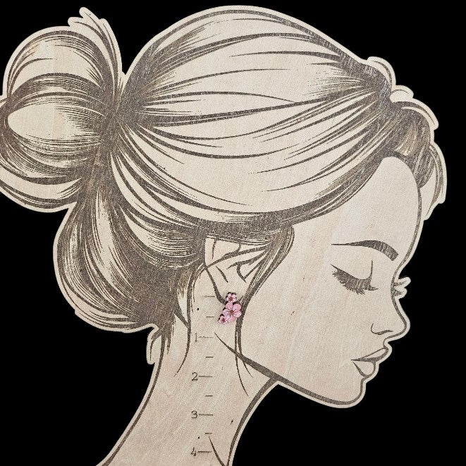 Wooden Earrings | Laser cut earrings | Cherry Blossom
