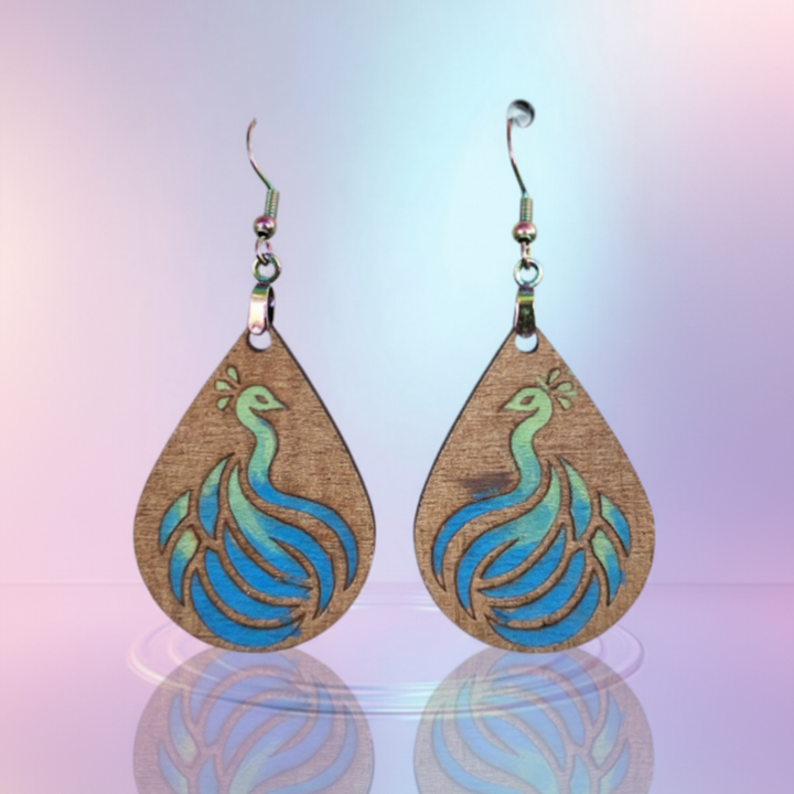 Wooden Earthy Brown Laser Cut Wooden Earrings