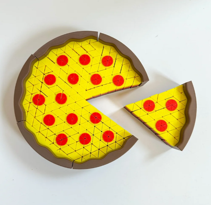 Pixel Fidget Pizza with Pan 3D Printed