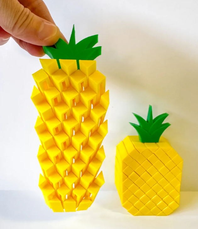 Pixel Pineapple Fidget Toy 3D Printed