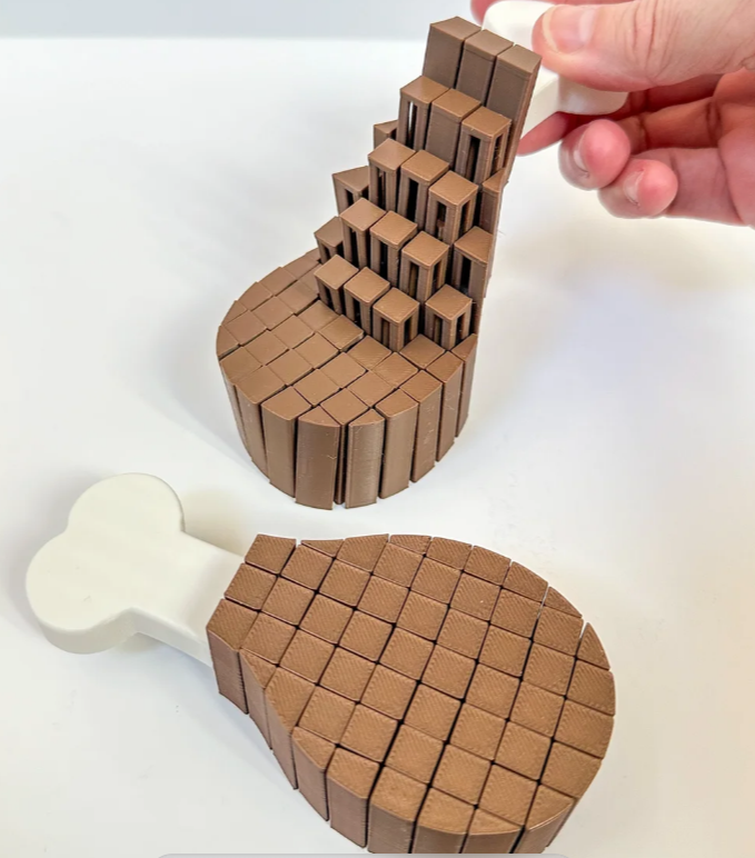 Pixel Turkey Leg Fidget 3D Printed