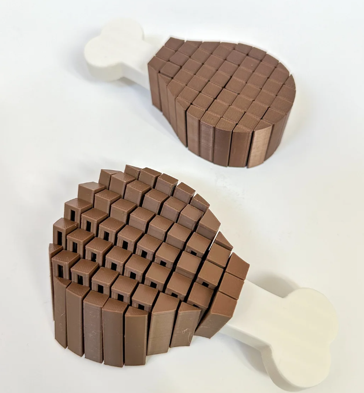 Pixel Turkey Leg Fidget 3D Printed