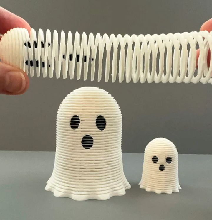 Stretchy Slinky Ghosts 3D Printed