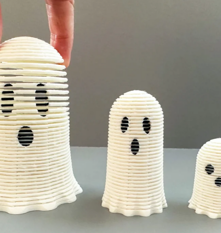 Stretchy Slinky Ghosts 3D Printed