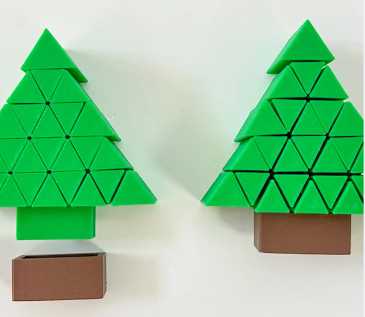 Pixel Christmas Tree Fidget Toy 3D Printed