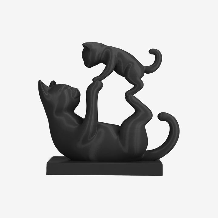 Cat and Kitten Figurine 3D Printed