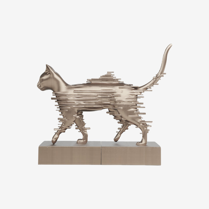 Glitchy Cat Sculpture 3D Printed