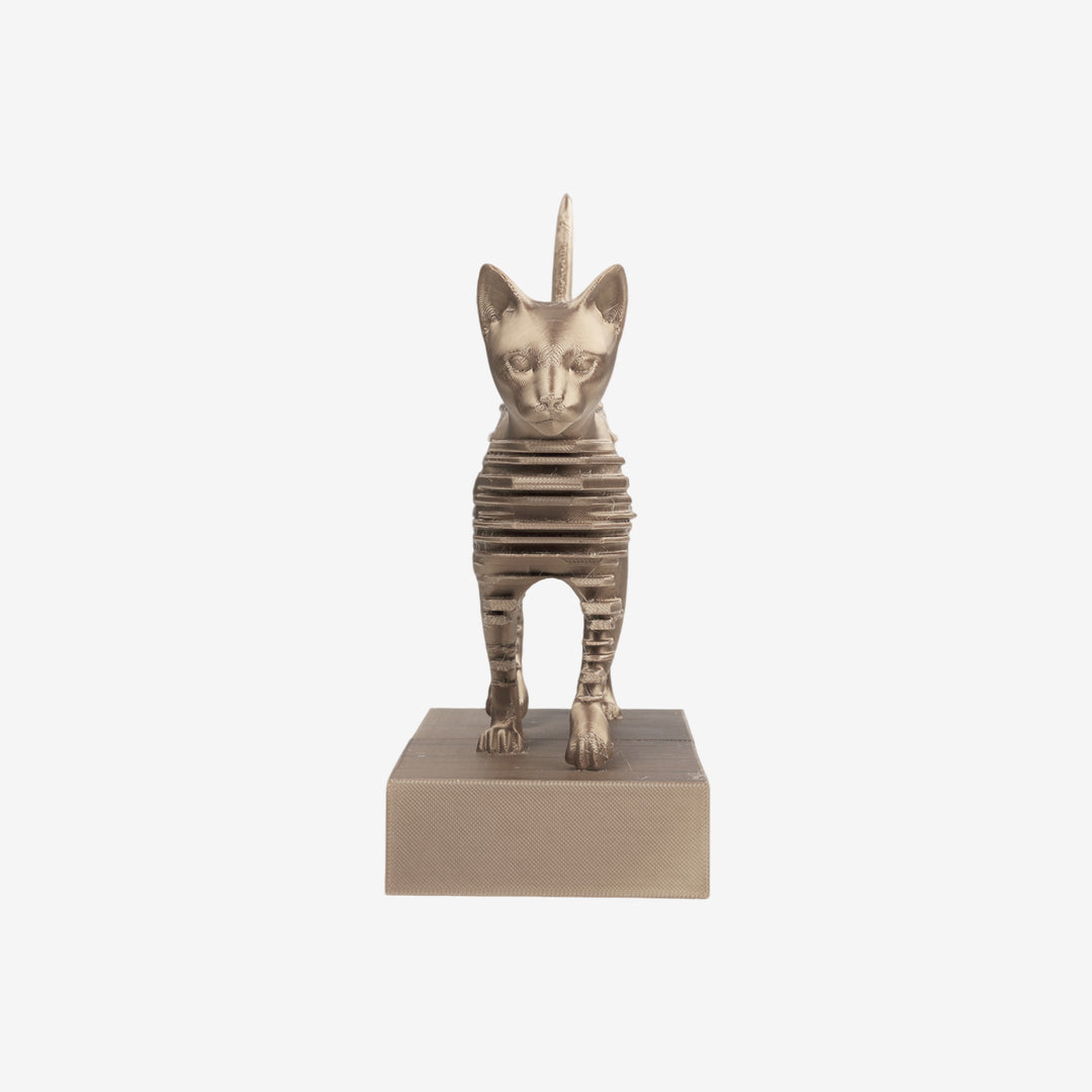 Glitchy Cat Sculpture 3D Printed