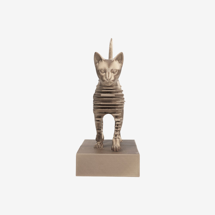 Glitchy Cat Sculpture 3D Printed