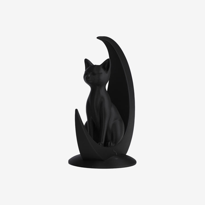 Minimalist Cat Sitting on the Moon Figurines 3D Printed