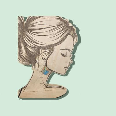 Wooden Earthy Brown Laser Cut Wooden Earrings