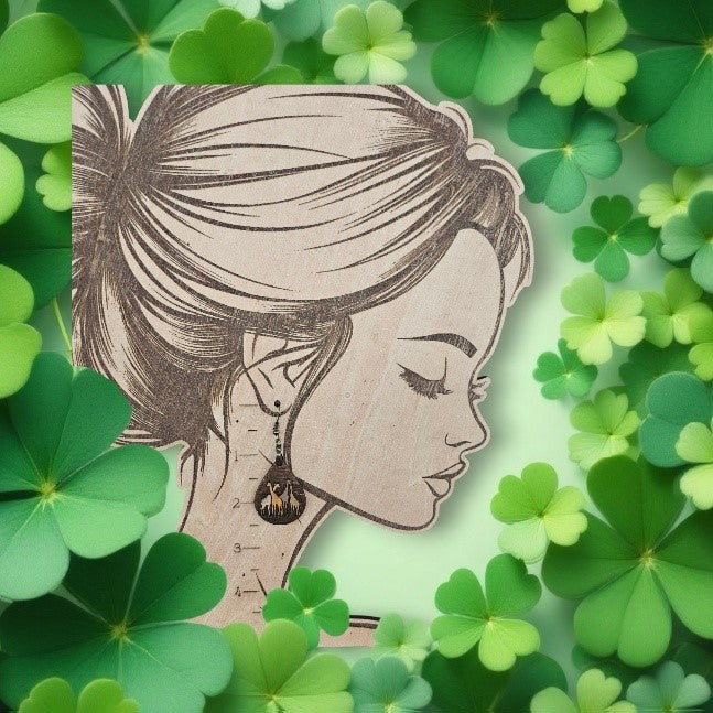 Giraffe Herd  Laser Cut Wooden Earrings
