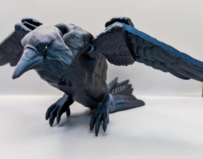 Flexi Crow Fidget Figurine 3D Printed